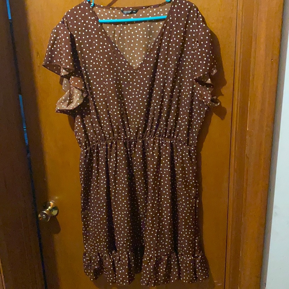 Brown polka dot dress